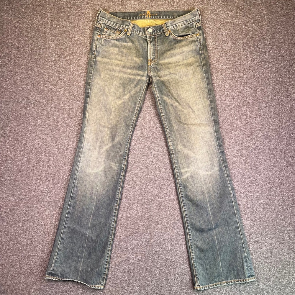 Vintage 7 For All Mankind Jeans‎ Womens 30 Blue Denim Bootcut Jeans USA 34x33.5